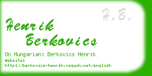 henrik berkovics business card